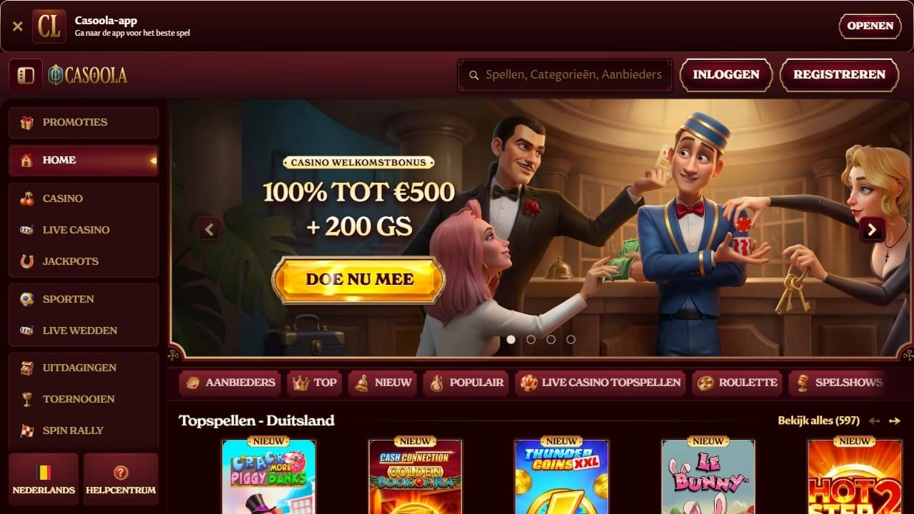 Casoola: online casino België met MGA-licentie en hoog bonusplafond
