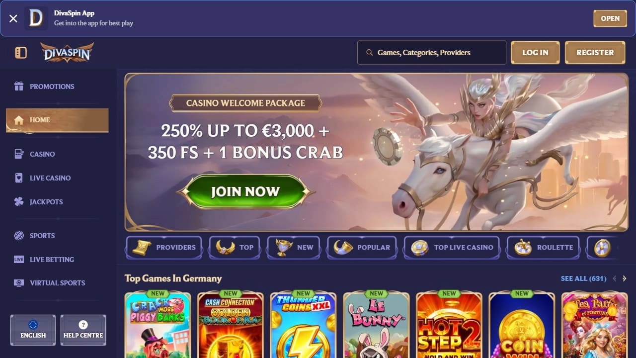 Divaspin – Online casino België met Spinoleague en € 12.000.000 aan toernooi prijzen