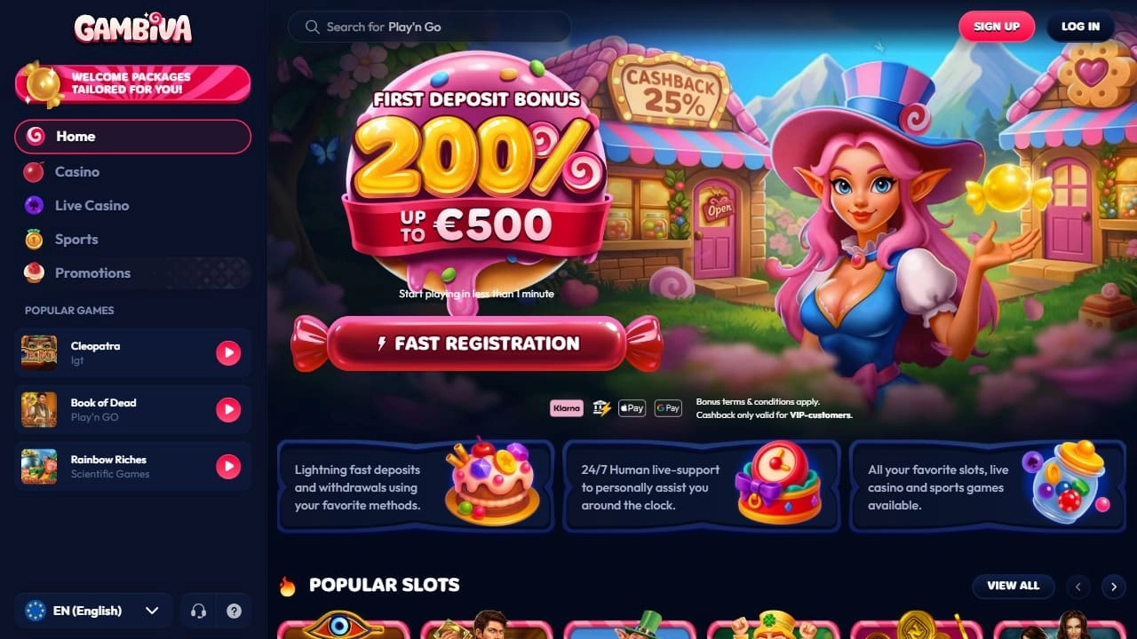 Gambiva – Online casino België met laagste wagering van de top 10